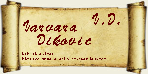 Varvara Diković vizit kartica